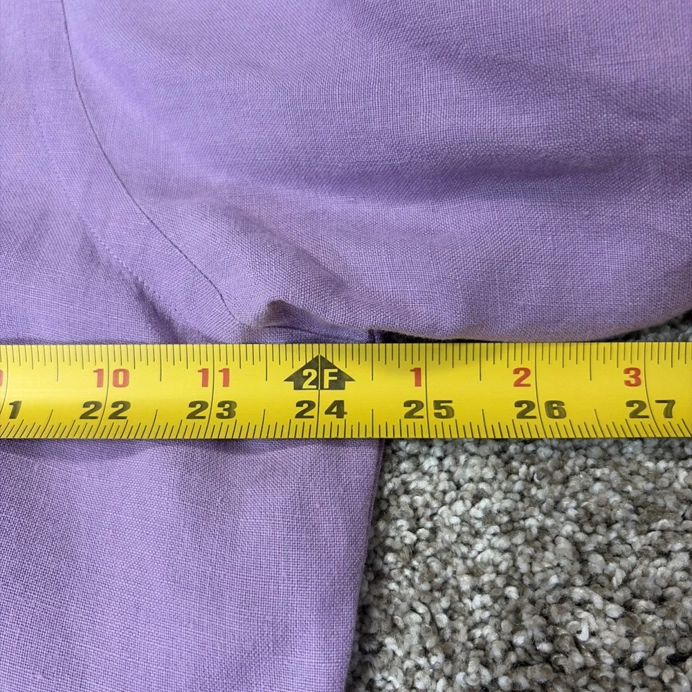 Polo Ralph Lauren Linen Shirt Men's L Classic Fit PURPLE Button Up Short Sleeve